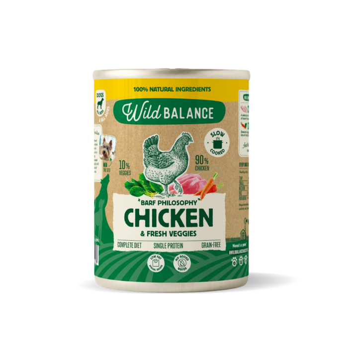 Wild Balance lata filosofía Barf de pollo perros 400gr