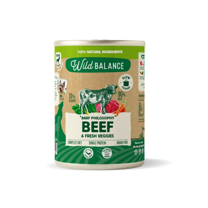 Wild Balance lata filosofía Barf de cerdo perros 400gr