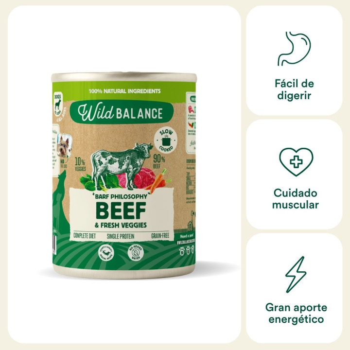 Wild Balance lata filosofía Barf de cerdo perros 400gr
