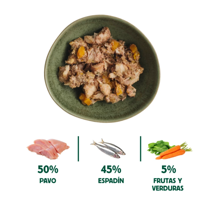 Wild Balance lata filosofía Barf Pescado y pavo gato 120gr