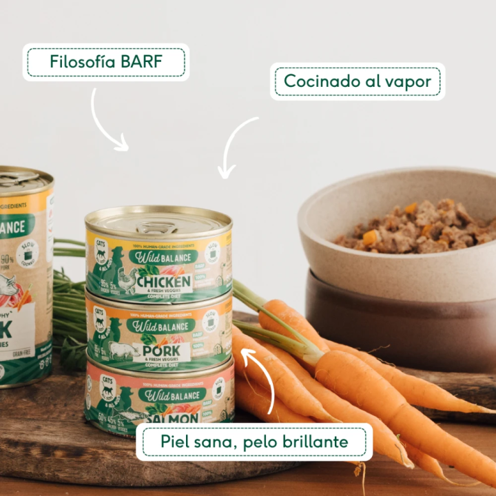 Wild Balance lata filosofía Barf Pescado y pavo gato 120gr