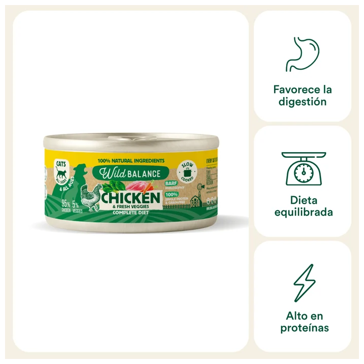 Wild Balance lata Filosofía Barf de pollo gato 120gr