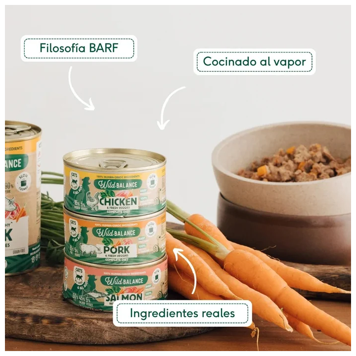 Wild Balance lata Filosofía Barf de pollo gato 120gr