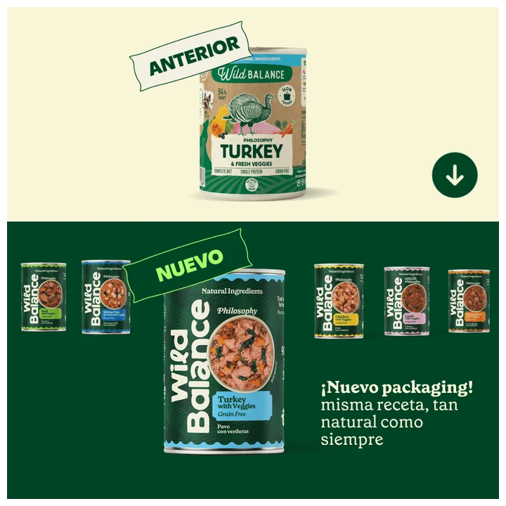 Wild Balance lata filosofía Barf de pavo perros 400gr