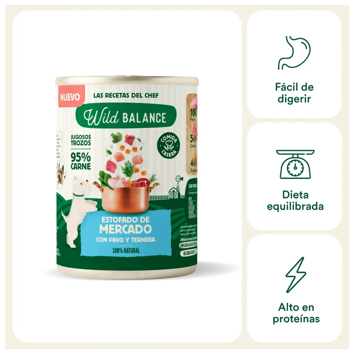 Wild Balance lata Estofado de Mercado perros 400gr
