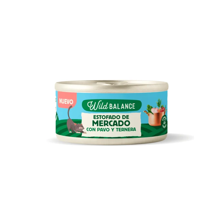Wild Balance lata Estofado pavo y ternera gatos 80gr