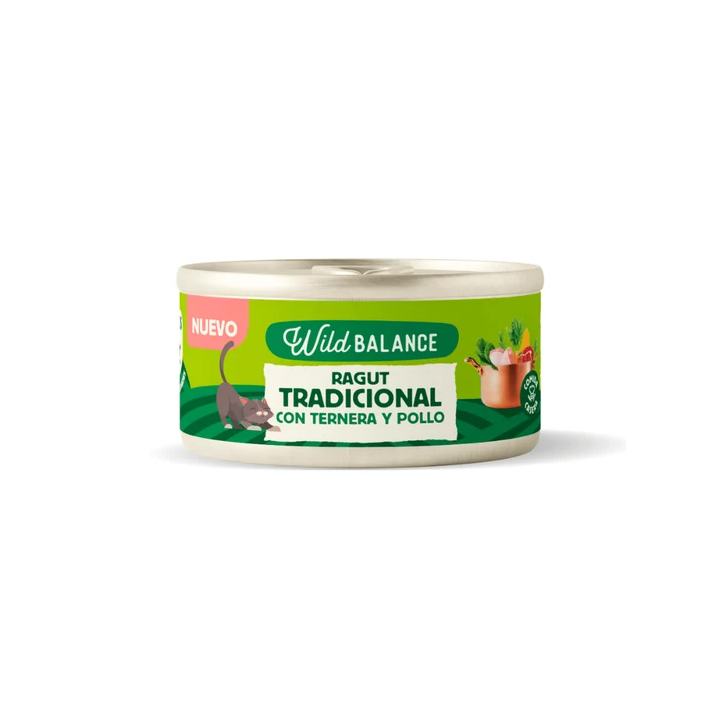 Wild Balance lata Ragut Tradicional ternera y pollo gatos 80gr
