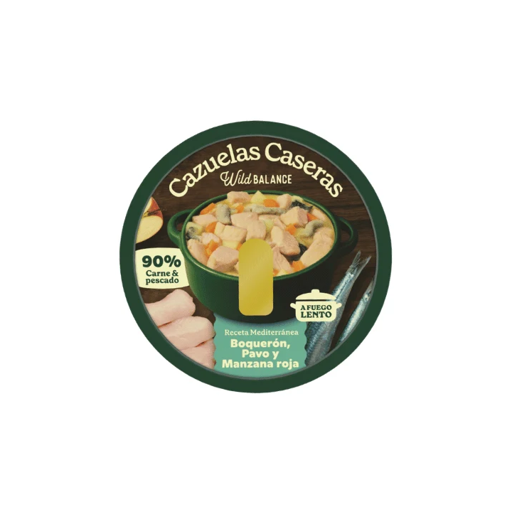 Wild Balance Cazuela casera Boquerón, pavo y manzana perros 280gr