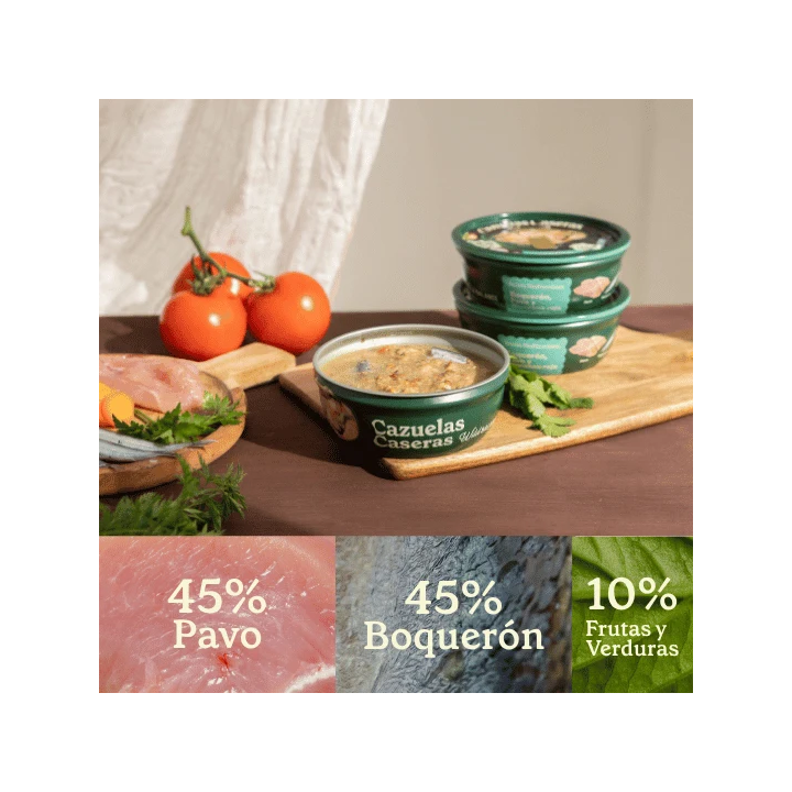 Wild Balance Cazuela casera Boquerón, pavo y manzana perros 280gr