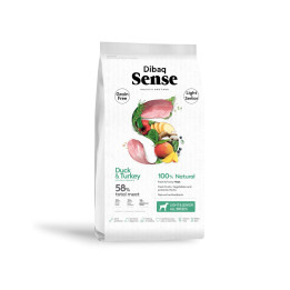 Dibaq Sense grain free Pato y Pavo 2kg pienso para perros