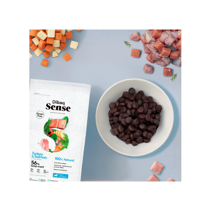 Dibaq Sense Grain Free Salmón y Pavo pienso para cachorros 2kg