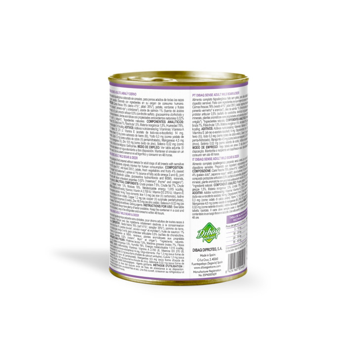 Dibaq Sense lata Jabalí y Ciervo 380gr