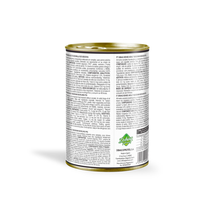Dibaq Sense Cochinillo de Segovia 380gr comida húmeda para perro