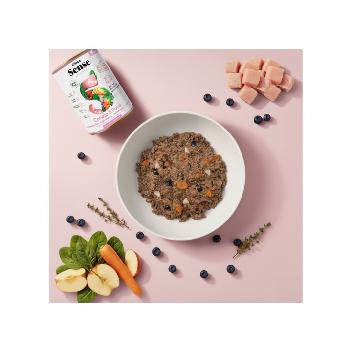 Dibaq Sense Sensitive Conejo y Pavo 380gr comida húmeda para perro